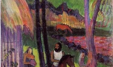 1902, Cavalier Devant La Case, მხედარი. პოლ გოგენი. Paul Gauguin