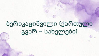 ბერიკაციშვილი (ქართული გვარ – სახელები)