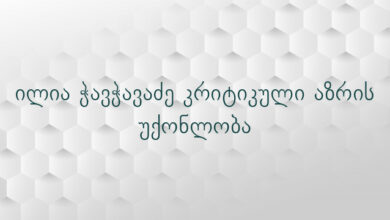 ილია ჭავჭავაძე კრიტიკული აზრის უქონლობა