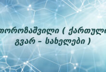 თოროზაშვილი ( ქართული გვარ – სახელები )