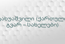 კახუაშვილი (ქართული გვარ – სახელები)