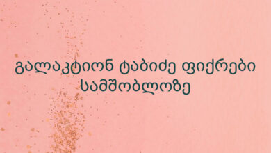 გალაკტიონ ტაბიძე ფიქრები სამშობლოზე