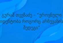 გურამ თევზაძე – “ეროვნული იდენტობა როგორც არჩევანის შედეგი”