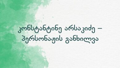 კონსტანტინე არსაკიძე – პერსონაჟის განხილვა