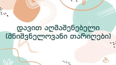 დავით აღმაშენებელი (მნიშვნელოვანი თარიღები)