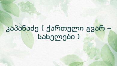კაპანაძე ( ქართული გვარ – სახელები )