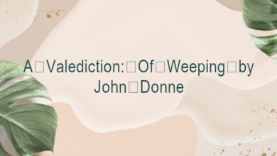 A Valediction: Of Weeping by John Donne