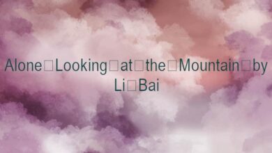 Alone Looking at the Mountain by Li Bai