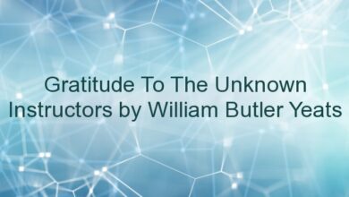 Gratitude To The Unknown Instructors by William Butler Yeats