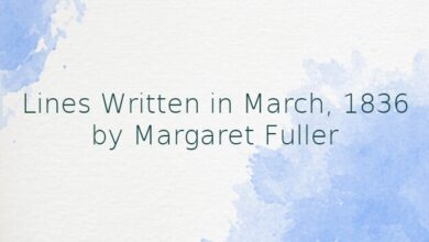 Lines Written in March, 1836 by Margaret Fuller