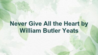 Never Give All the Heart by William Butler Yeats