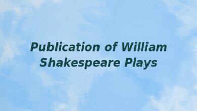 Publication of William Shakespeare Plays
