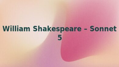 William Shakespeare – Sonnet 5