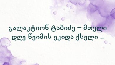 გალაკტიონ ტაბიძე – მთელი დღე წვიმის ეკიდა ქსელი ..