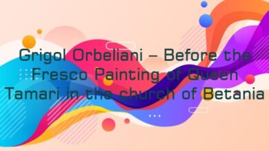 Grigol Orbeliani – Before the Fresco Painting of Queen Tamari in the church of Betania